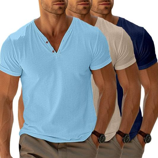 Zomer beperkte tijd 49% korting✨🔥Henley-shirt voor heren met V-hals