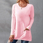 Dames Casual Lange Mouw T-shirt met Ronde Hals Zak